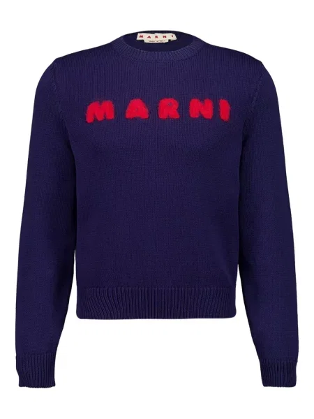 Pulover Marni cu broderie albastru