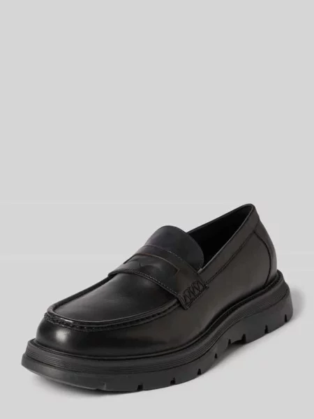 Loafersy ze skóry bydlęcej nappa z profilowaną podeszwą Steve Madden czarne