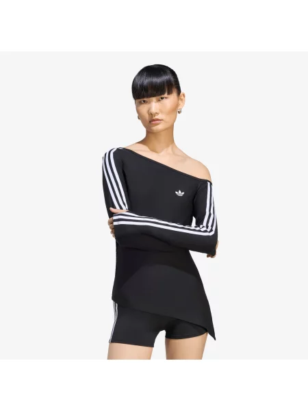 Asymetrický dlouho top Adidas Originals černý