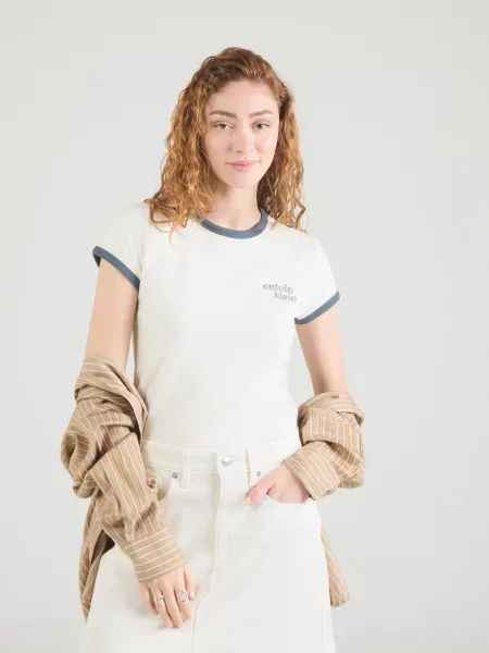 Calvin Klein Jeans Tricou ecru gri