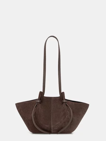 Yuzefi geantă de mână din piele întoarsă MOCHI maro