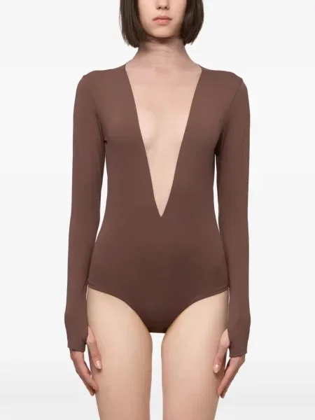 Lung top Atu Body Couture din tul maro