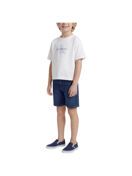 Tricou copii Calvin Klein Jeans alb