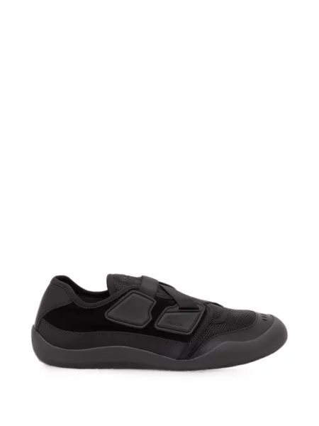Sneakerși Prada plasă cu bretele negru