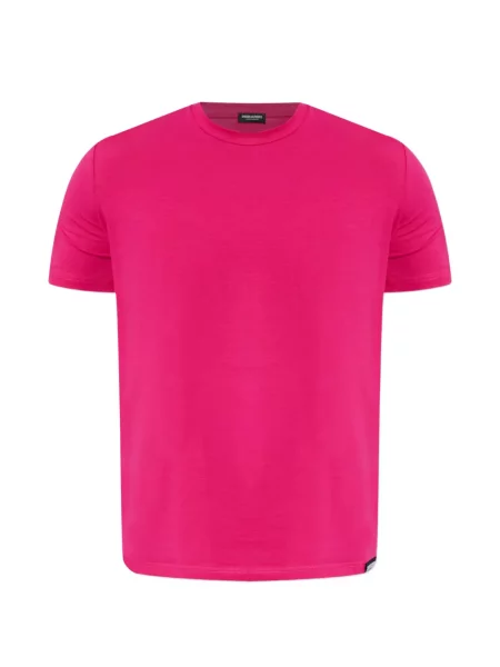Tricou Dsquared2 cu imagine cu decolteu rotund roz