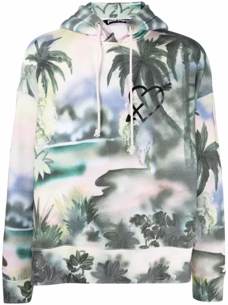 Hanorac cu glugă Palm Angels cu autograf verde