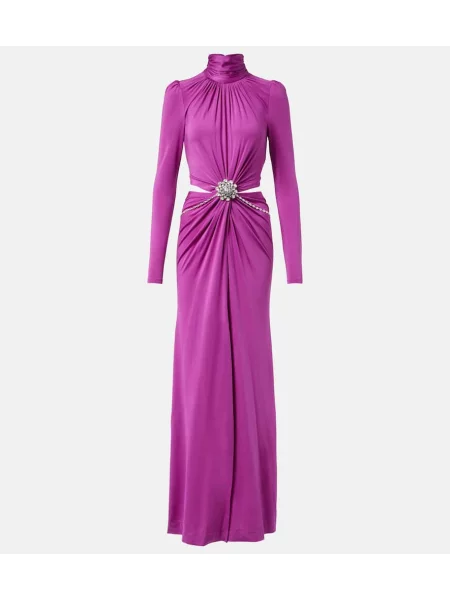 Rochie Rabanne din jerseu de cristal violet