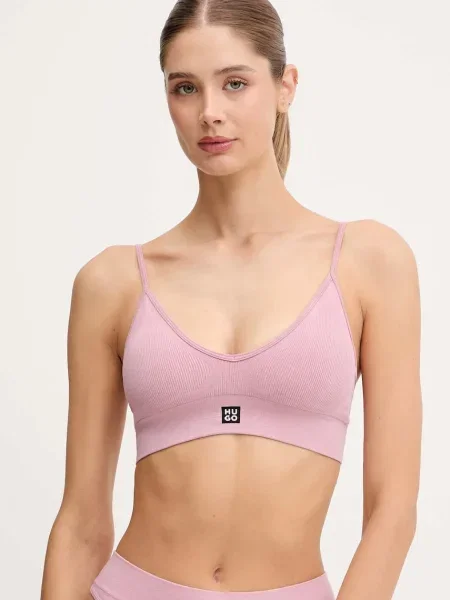 Сутиен HUGO с изчистен дизайн бежово