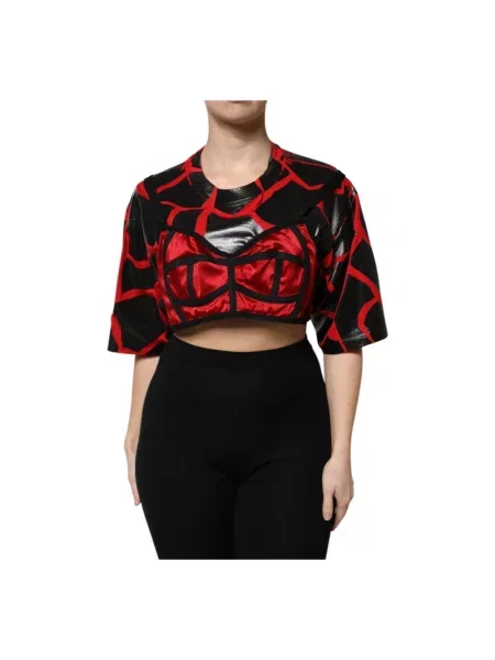 Koszulka Dolce And Gabbana o skróconej długości czarna
