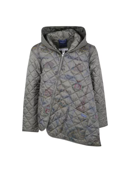 Kurtka Comme Des Garcons asymetryczna pikowana zielona