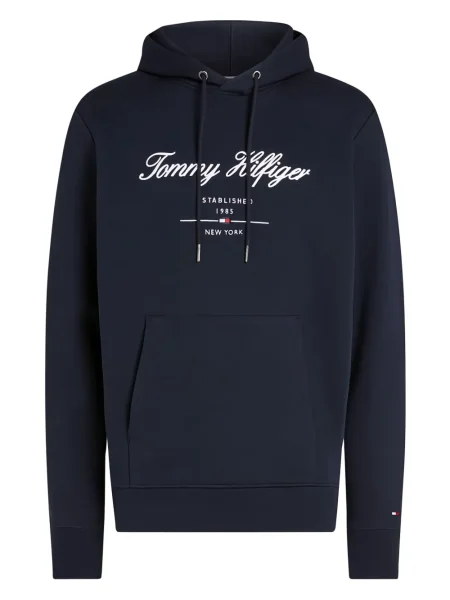 Hanorac cu glugă Tommy Hilfiger cu imagine albastru