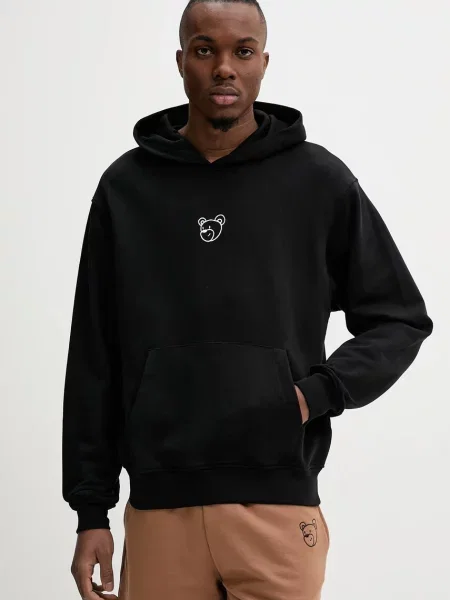 Dukserica Inbetweeners s kapuljačom s aplikacijom crna