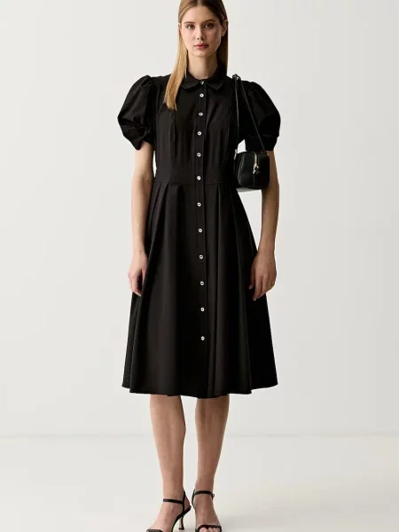 DKNY rochie evazată negru