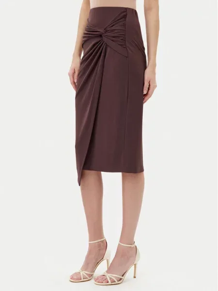 Rinascimento Spódnica midi brązowy