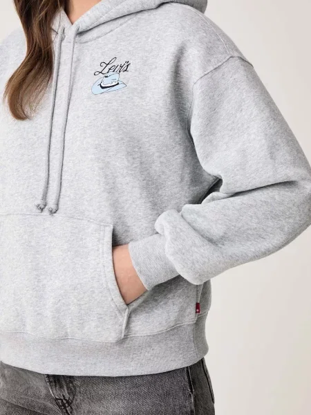 Суичър с качулка Levi's® сиво