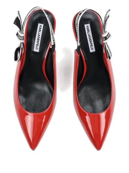 Pantofi cu toc Karl Lagerfeld slingback roșu
