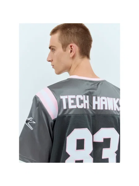 Lniana koszulka Ice & Techno piłkarska szara