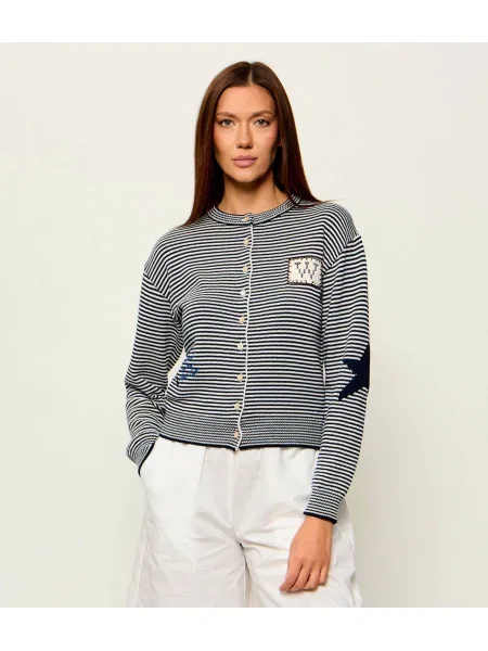 Weekend Max Mara Kardigán TEIERA tengerészkék fehér