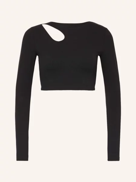 Wolford Cropped Tričko S Dlouhým Rukávem S Průstřihem černá