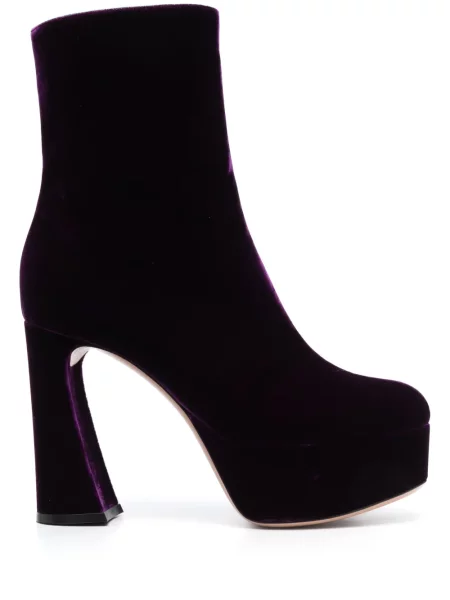Botine Gianvito Rossi de catifea cu platformă violet