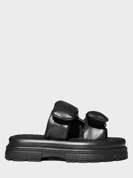 Кожаные шлепанцы Evie черные