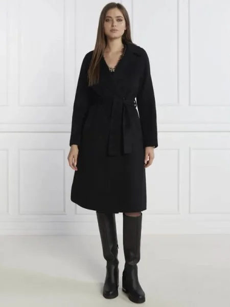 Liu Jo Palton cu adaos de lână negru