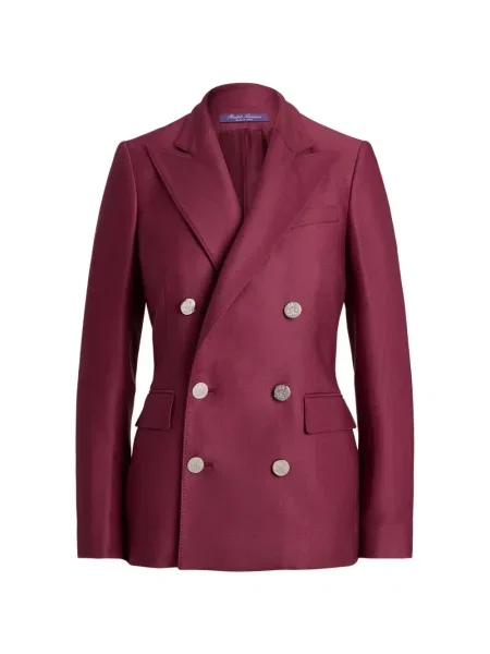 Sacou Ralph Lauren Collection din cașmir cu două rânduri de nasturi roșu