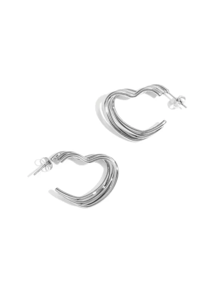 Cala Rose Cercei WAVY HEART argintiu roz
