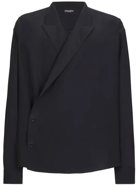 Копринена риза Dolce & Gabbana черно