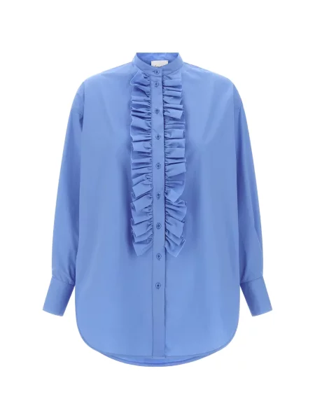 Gulerat cămașă Nude cu volane albastru