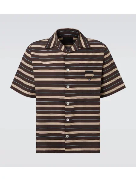 Pruhovaná košile Prada hnědá