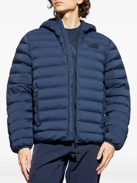 Geacă Ea7 Emporio Armani cu glugă albastru