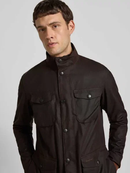 Kurtka funkcyjna z woskowanym splot twill Barbour brązowa