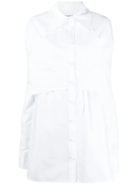 Rochie tip cămașă Kimhēkim de costum alb