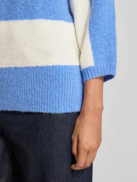 Sweter z dzianiny z okrągłym dekoltem Fynch-hatton niebieski