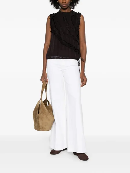Pantaloni Mother alb