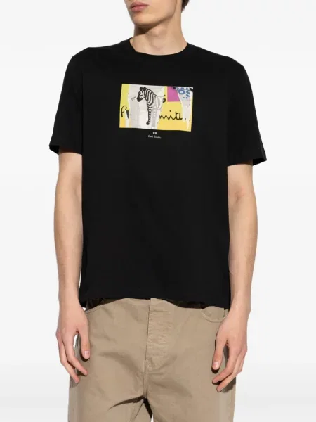 Tricou Ps Paul Smith cu model zebră negru