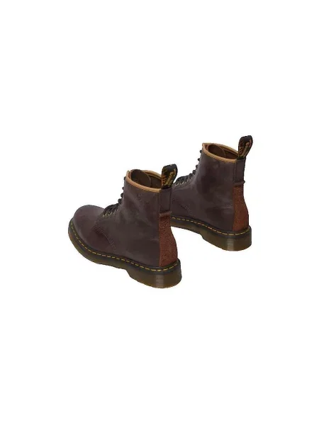 Šnurovacie čipkované členkové topánky Dr. Martens hnedá