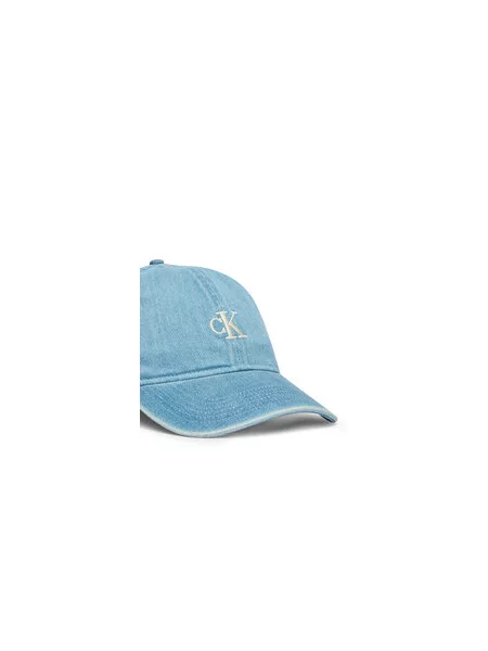 Calvin Klein Kapa s šiltom Monogram Embroidery Denim Cap Modra bela