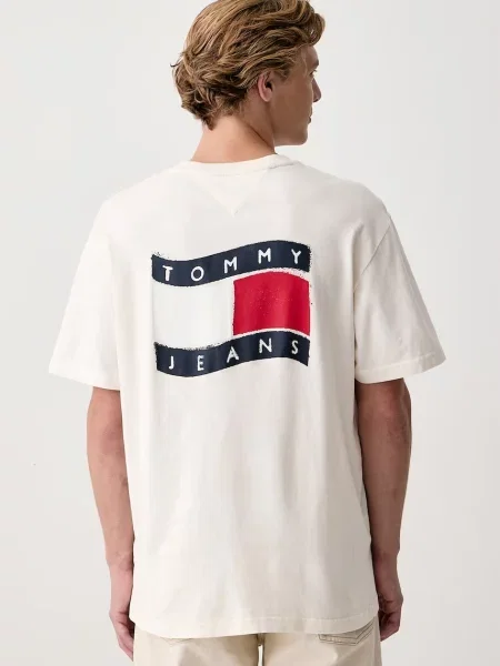 Tommy Jeans tričko pánske béžová