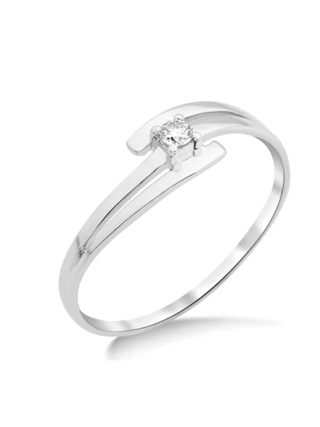 DIAMANT LETERNEL Prsten Ring aus Weißgold mit Diamant stříbrná