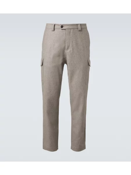 Pantaloni Brunello Cucinelli de lână conici bej