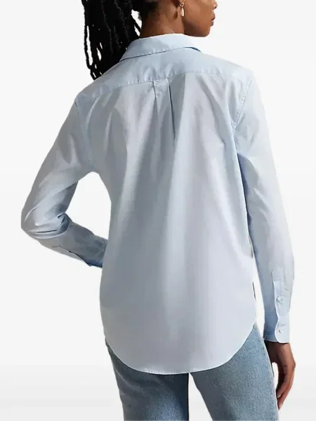 Pletený dlouhý top Polo Ralph Lauren s výšivkou modrý