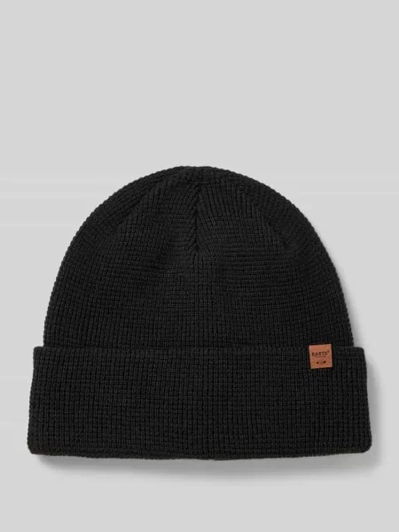 Czapka beanie z detalem z logo Barts czarna
