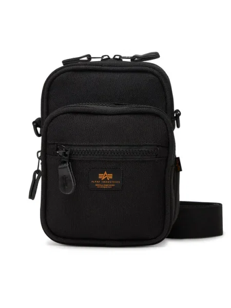 Pánska taška Alpha Industries Label Messenger Bag Small 1 l black čierna