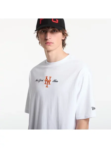 T-shirt New Era MLB Script OS Tee New York Mets Optic White S λευκό
