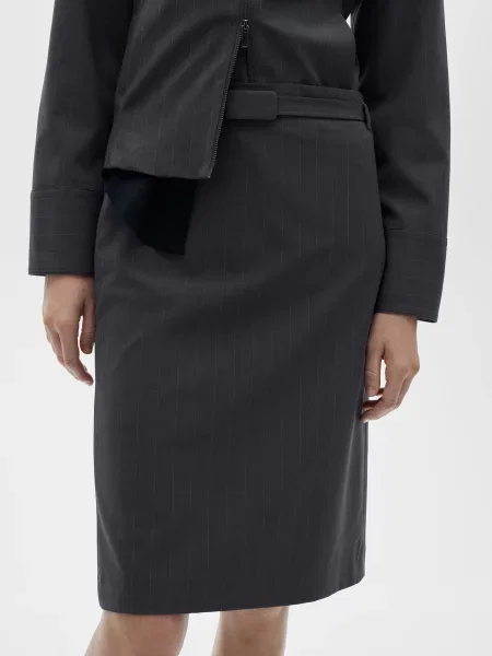 Спідниця міді MANGO сірий