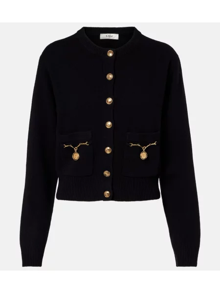Cardigan Chloé de lână negru