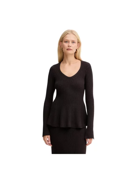 Twinset sweter z dodatkiem wełny ciepły brązowy