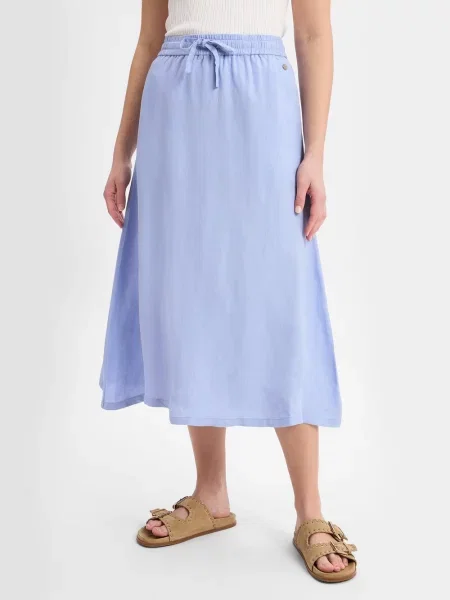 Fynch-Hatton spódnica o linii A zawartość lnu Kobiety len jednolity 34 niebieski